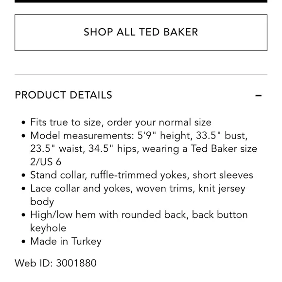 Ted Baker London Superstar Mix Aurra Short Sleeve Lace Yoke Top - Picture 7 of 7